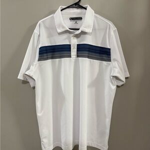 Men's Pebble Beach Dry Luxe White Performance Golf Polo. Size XL